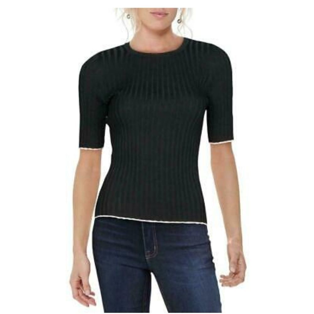 NEW! INC Rib Knit Sparkle Trim Sweater size Small